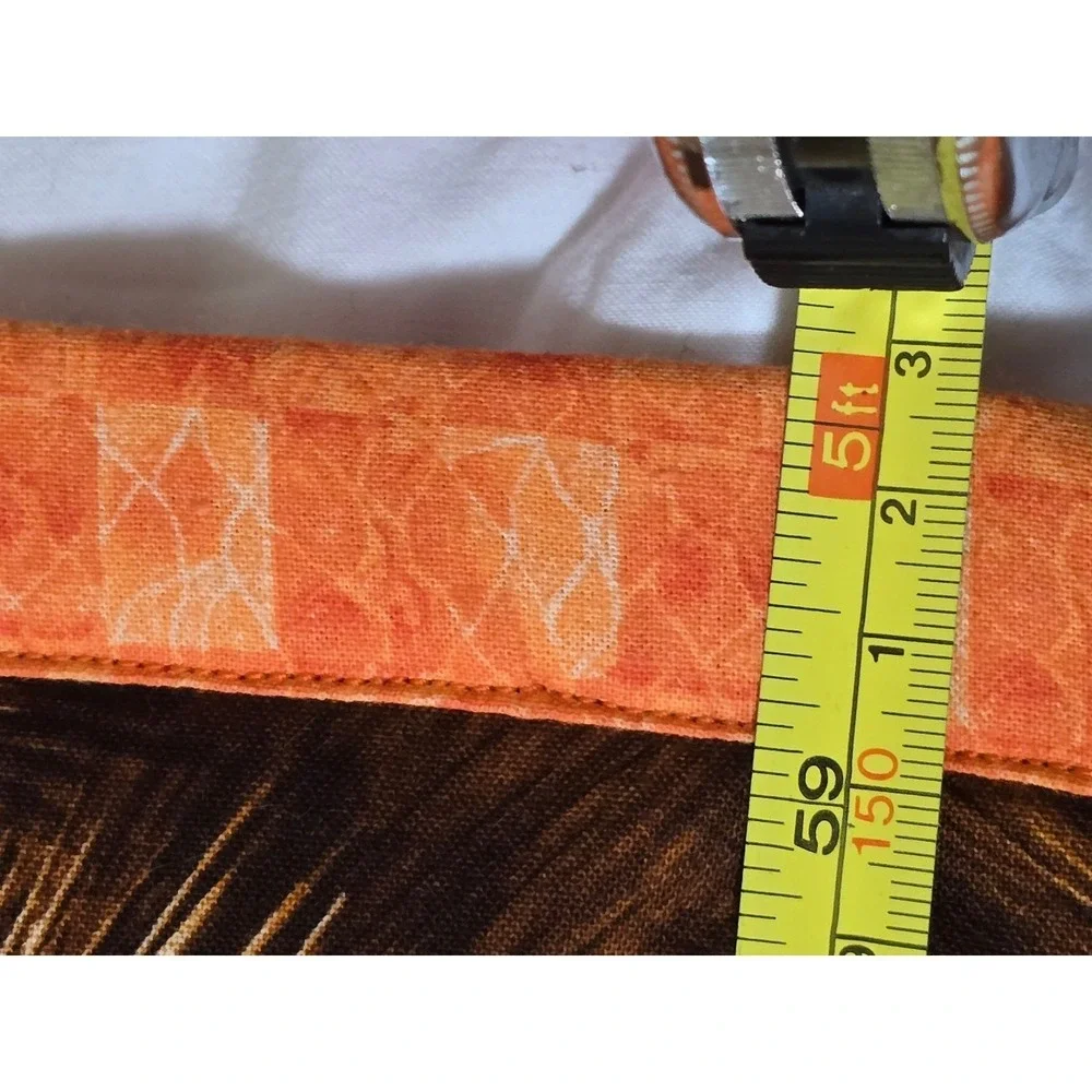 New Handmade Patchwork Quilt Fall Harvest Pumpkin Autumn Theme Cozy Bedding/0191